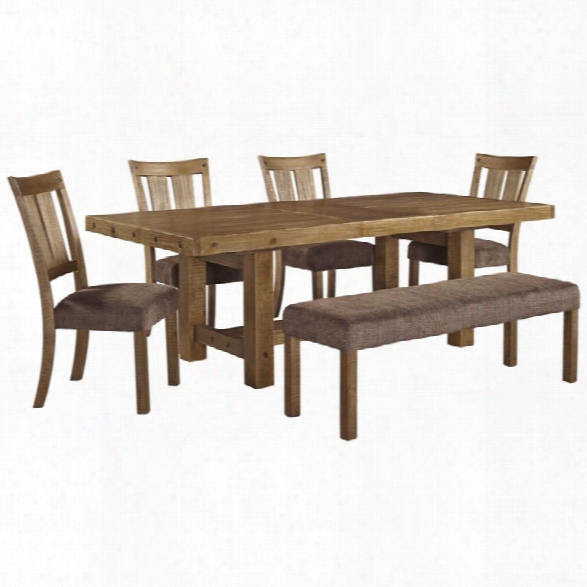 Ashley Tamilo 6 Piece Dining Set In Gray And Brown