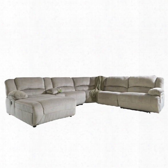 Ashley Toletta 6 Piece Left Chaise Console Sectional In Granite