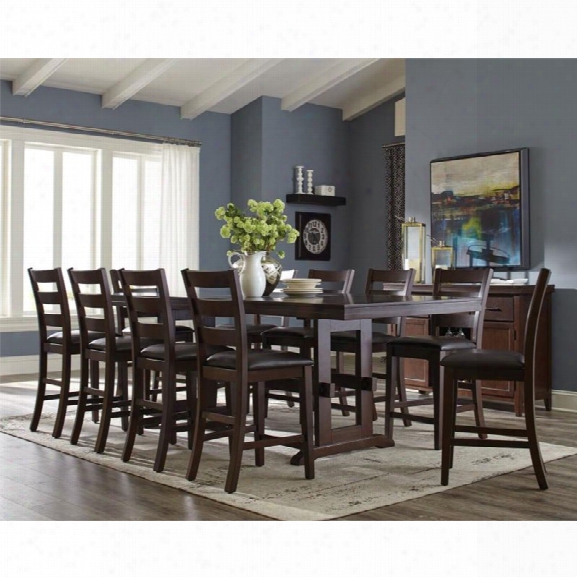 Coaster 5 Piece Counter Height Dining Set In Antique Tobacco