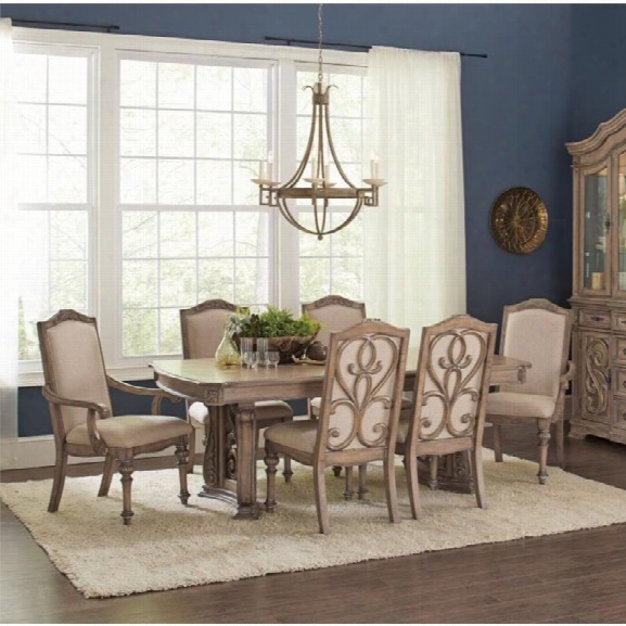 Coaster 5 Piece Dining Set In Cream And Antique Linen