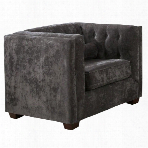 Coaster Alexis Tufted Microvelvet Club Arm Chair In Black