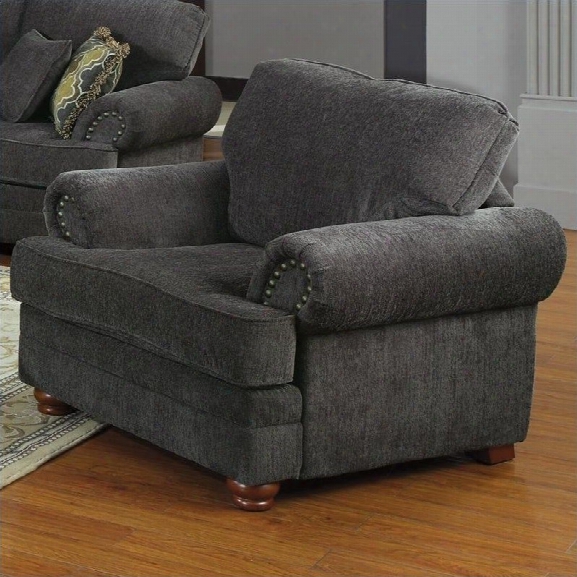 Coaster Colton Traditional Upholstered Club Chair In Gray