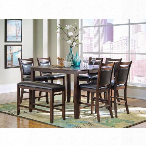 Coaster Dupree 5 Piece Counter Height Dining Set In Dark Brown