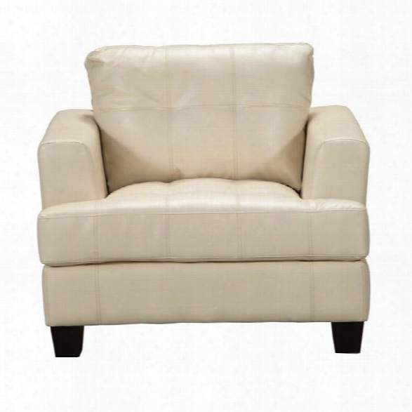 Coaster Leather Club Chair In Ivory