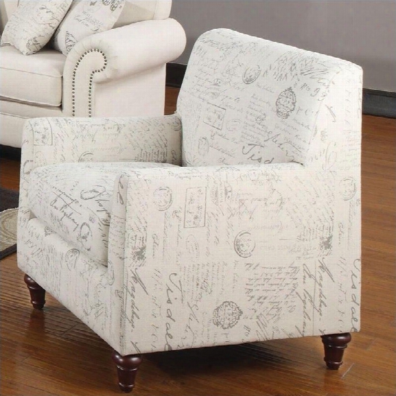 Coaster Norah Accent Arm Chair In White Script