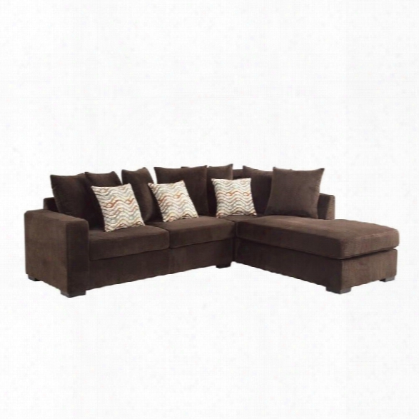 Coaster Olson Reversible Upholstered Sectional In Chocolate
