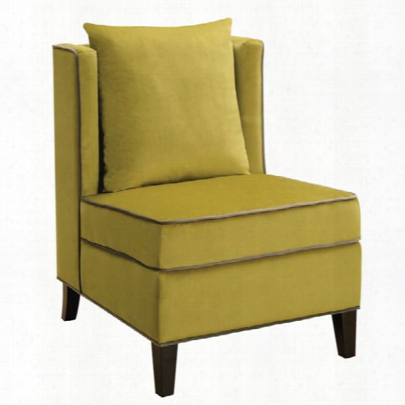Coaster Velvet Upholstered Accent Chair In Chartreuse And Gray