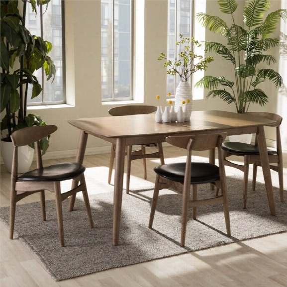 Ed Na 5 Piece Dining Set In Light Brown