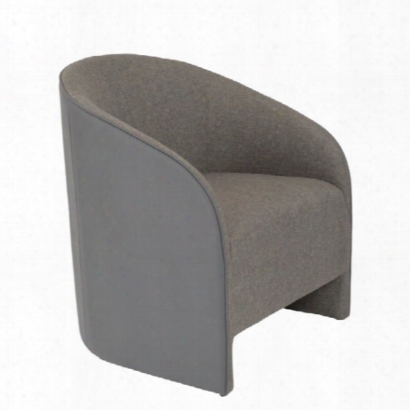 Eurostyle Fela Lounge Chair In Dark Gray Leatherette And Gray Fabric