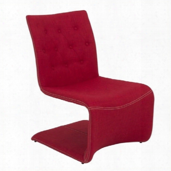 Eurostyle Ville Fabric Lounge Chair In Red