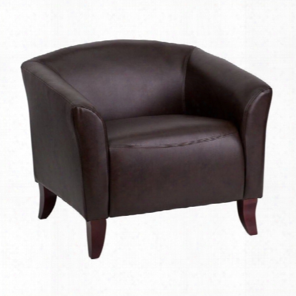 Flash Furniture Hercules Imperial Leather Chair In Brown And Cherry