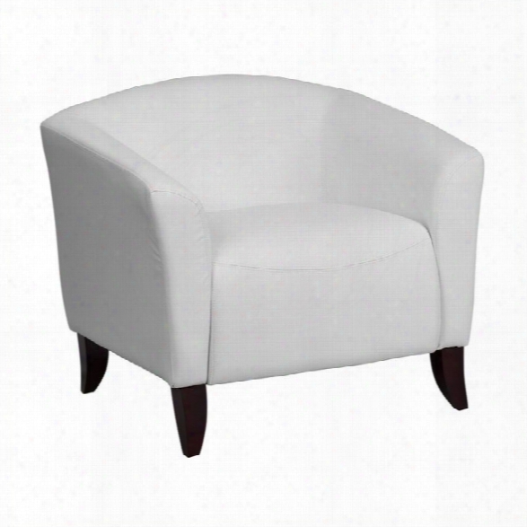 Flash Fuurniture Hercules Imperial Leather Chair In White And Cherry