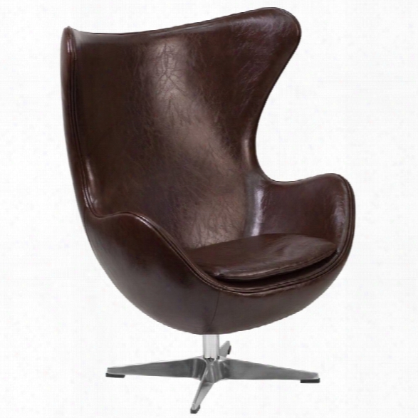 Flash Furniture Leather Egg Chair In Brown