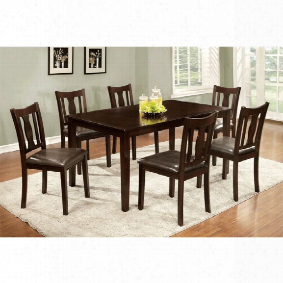 Furniture Of America Bowring 7 Piece Dining Set In Espresso