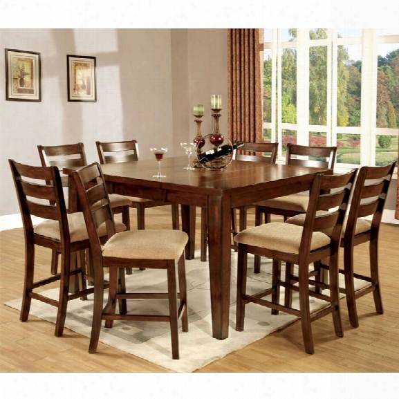 Furniture Of America Braddy 9 Piece Counter Height Dining Set