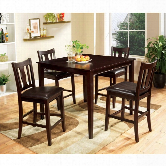 Furniture Of America Castleman 5 Piece Counter Height Dining Set