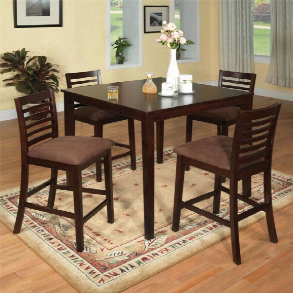 Furniture Of America Cowhan 5 Piece Counter Height Dining Set