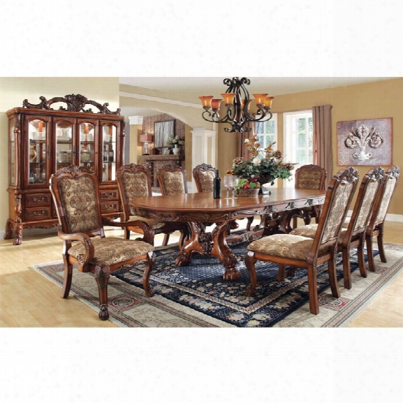 Furniture Of America Douglas 9 Piece Extendable Dining Set In Oak