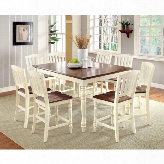 Furniture Of America Gossling 9 Piece Extendable Counter Dining Set