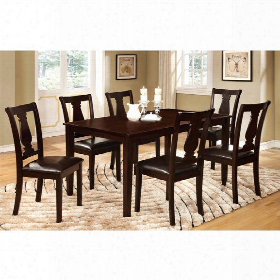 Furniture Of America Gruvely 7 Piece Dining Set In Espresso