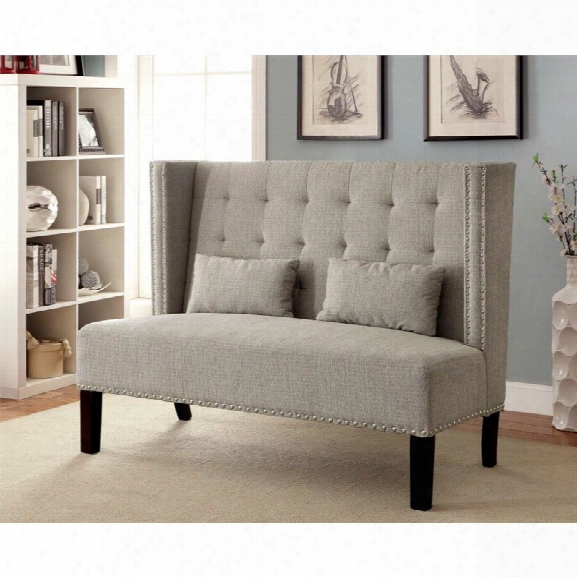 Furniture Of America Gwen Tufted Fabric Settee In Beige