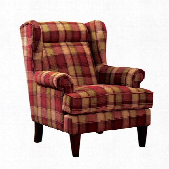 Furniture Of America Henry Wingback Accent Chair In Red