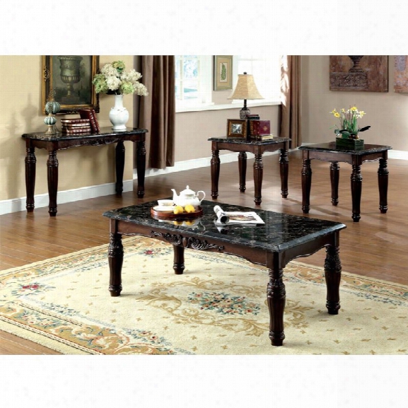 Furniture Of America Jinson 4 Piece Coffee Table Set In Espresso