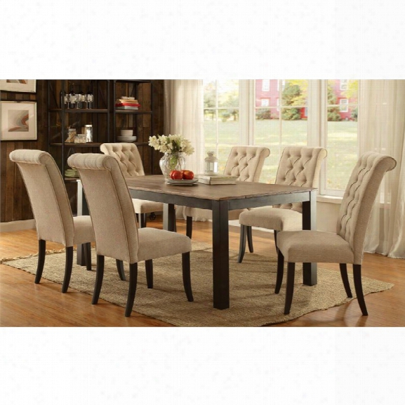 Furniture Of America Lexon 7 Piece Dining Set In Black