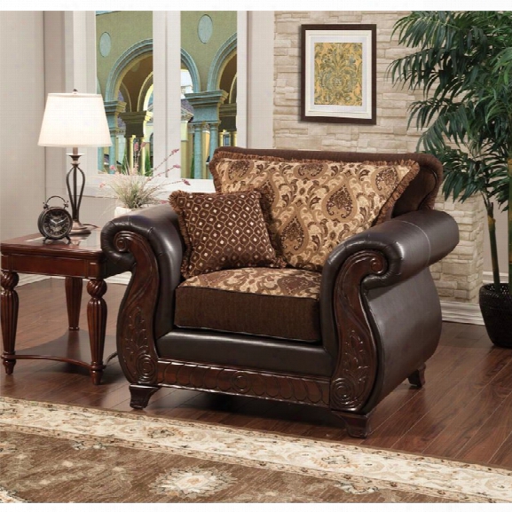 Furniture Of America Lozano Accent Chair In Dark Brown