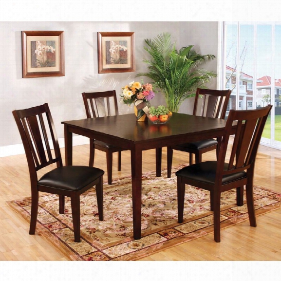 Furniture Of America Mendler 5 Piece Dining Set In Espresso