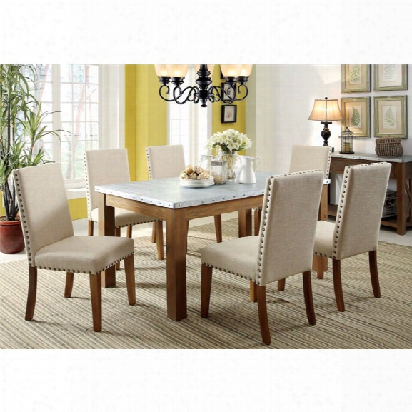 Furniture Of America Nason 7 Piece Dining Set In Natural Tone