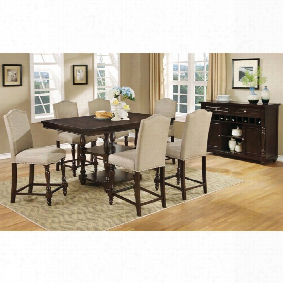 Furniture Of America Naveah 7 Piece Counter Height Dining Set