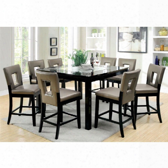 Furniture Of America Nosbisch 9 Piece Counter Height Dining Set