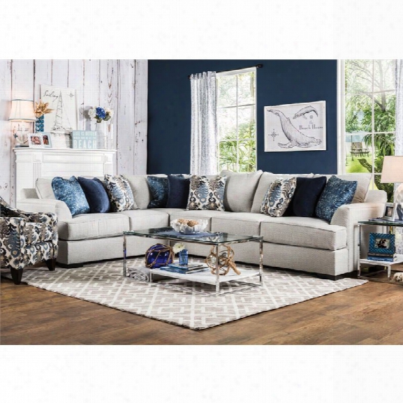 Furniture Of America Palma Contemporary Fabric Sectional In Beige