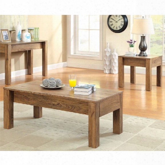 Furniture Of America Paskan 2 Piece Coffee Table Set In Oak