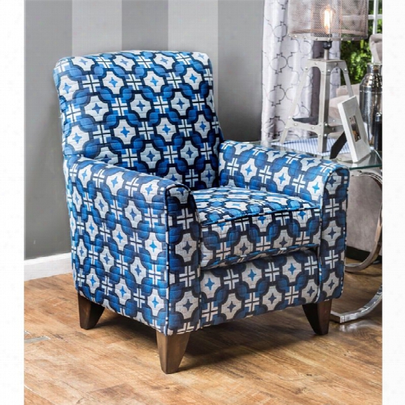 Furniture Of America Raydon Upholstered Accent Chair In Blue