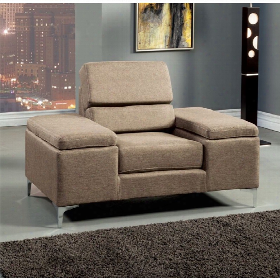 Furniture Of America Rebecca Linen Accent Chair In Beige