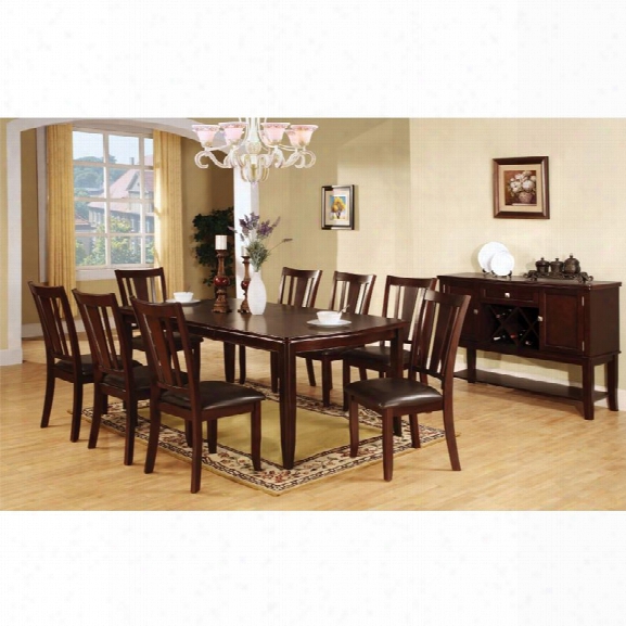 Furniture Of America Rosewood 9 Piece Dining Concrete In Espresso