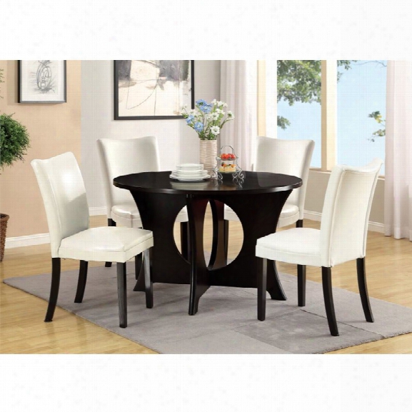 Furniture Of America Shay 5 Piece Dining Set In White