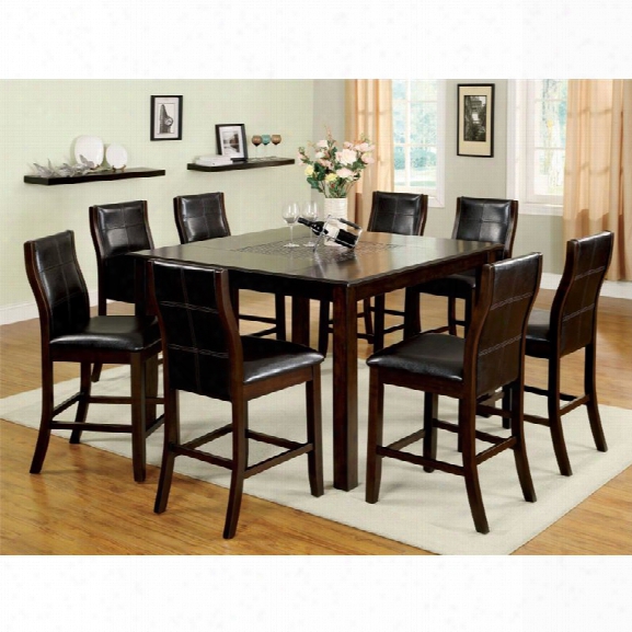 Furniture Of America Stollings 9 Piece Counter Height Dining Set