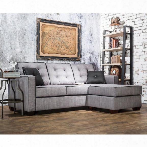 Furniture Of America Tayson Linen Sectional In Gray