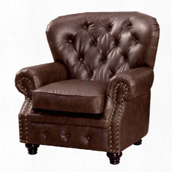 Furniture Of America Villa Tufted Accent Chair In Brown
