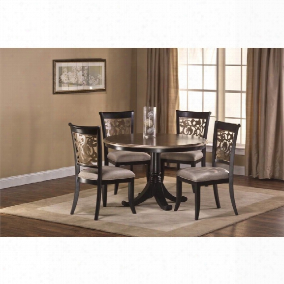 Hillsdale Bennington 5 Piece Round Dining Set In Black