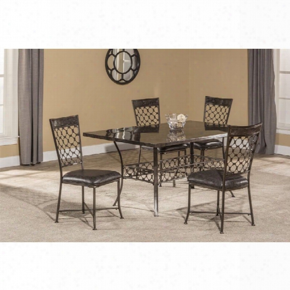 Hillsdale Brescello 5 Piece Dining Set In Charcoal