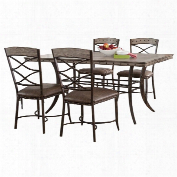 Hillsdale Emmons 5 Piece Dining Set In Washed Gray