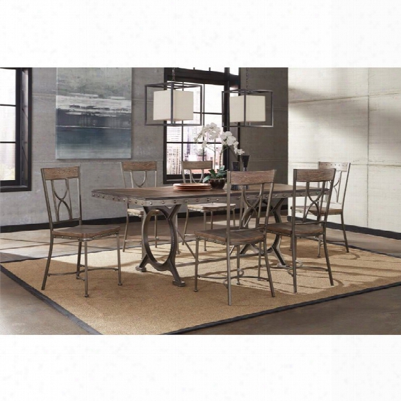 Hillsdale Paddock 5 Piece Dining Set In Brown Gray