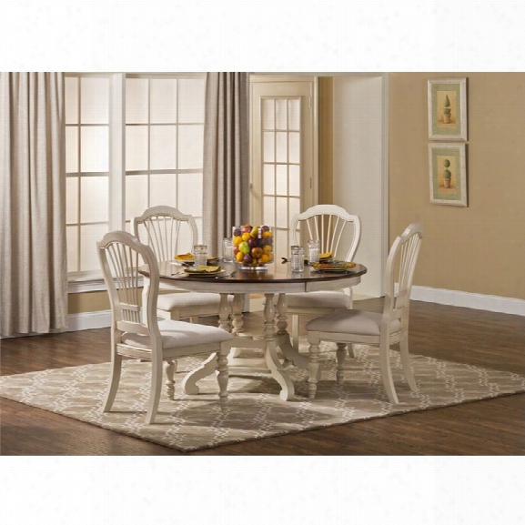 Hillsdale Pine Island 5 Piece Round Dining Set In Old White