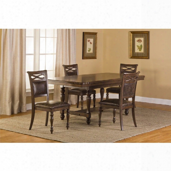 Hillsdale Seaton Springs 5 Piece Dining Set In Weathered Walnut