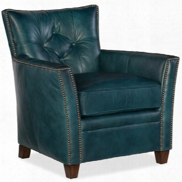 Hooker Furniture Conner Leather Club Chair In Checkmate Cover