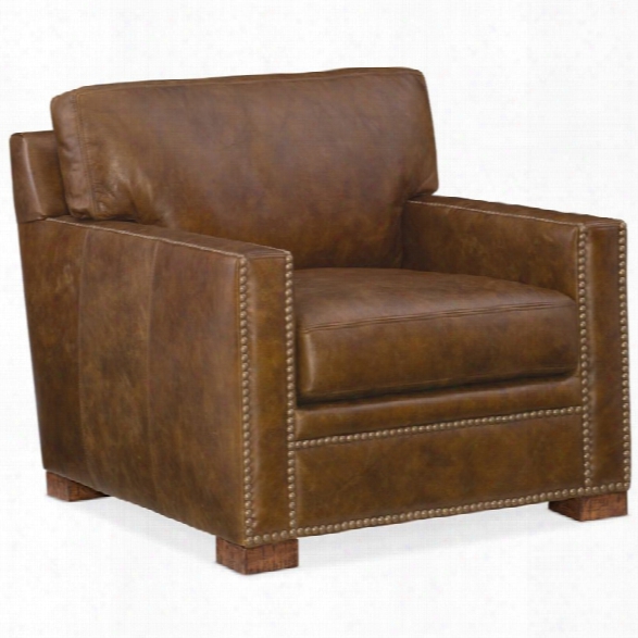 Hooker Furiture Jax Stationary Leather Chair In Brown